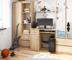 Ak furniture Volně stojící psací stůl Jay 90 cm dub sonoma