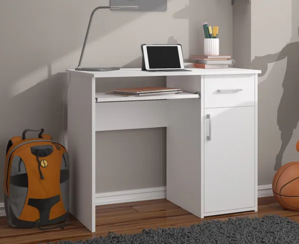 Ak furniture Volně stojící psací stůl Pin 90 cm bílý
