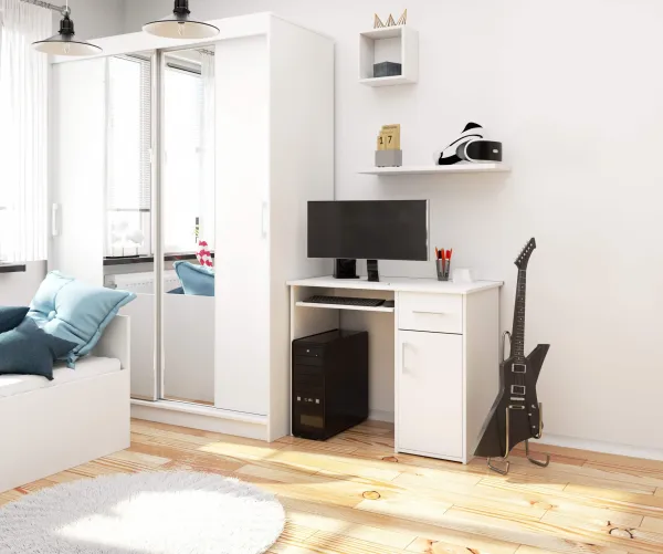 Ak furniture Volně stojící psací stůl Pin 90 cm bílý