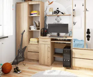 Ak furniture Volně stojící psací stůl Jay 90 cm dub sonoma