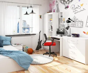 Ak furniture Voľne stojaci stôl Star biely