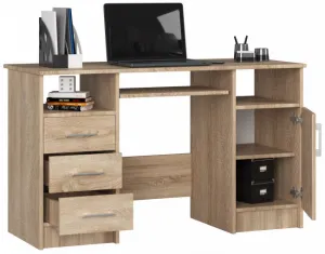 Ak furniture Volně stojící psací stůl Ana 124 cm dub sonoma
