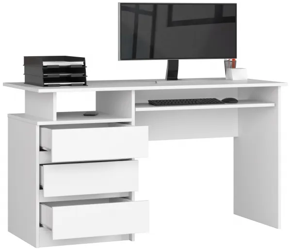Ak furniture Volně stojící psací stůl CLP 135 cm bílý