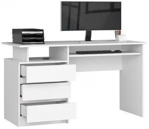 Ak furniture Volně stojící psací stůl CLP 135 cm bílý