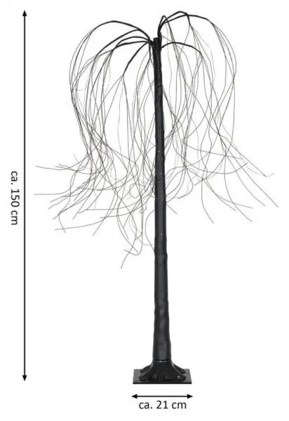 Nexos 72881 Vianočná dekorácia - svetelný strom - smútočná vŕba, 150 cm, 96 LED teple biela