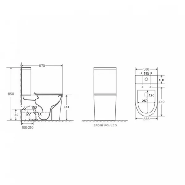 OLSEN SPA - Kombi WC Robusty RIMLESS sa SLIM sedadlom Soft-close OLKLT2125A