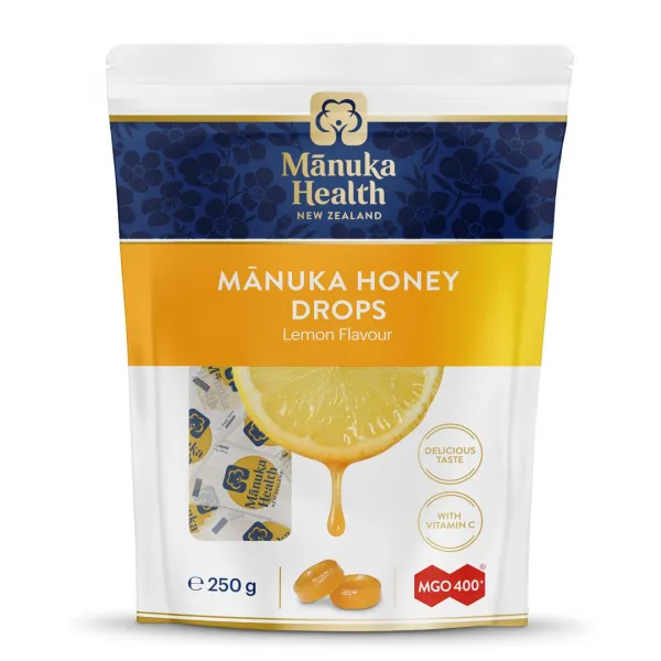 Manuka Health Cukríky s Manuka medom MGO™ 400+ citrón Hmotnosť: 65 g