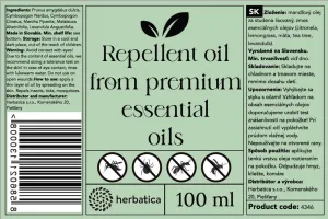 Olejový repelent z prémiových esenciálnych olejov - 100 ml - Herbatica