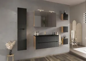 ArtCom Vysoká skrinka do kúpeľne LUXOR Black 80-01-1D