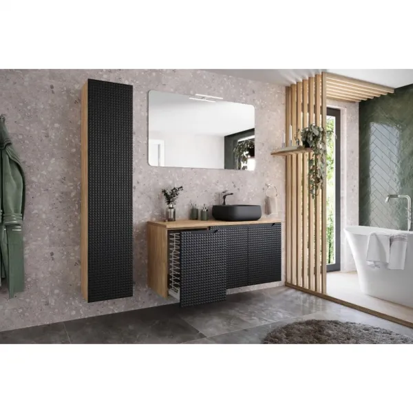 ArtCom Skrinka pod umývadlo LUXOR Black 82-60-2D | 60 cm s dvierkami