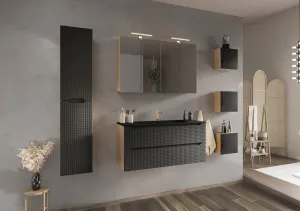 ArtCom Vysoká skrinka do kúpeľne LUXOR Black 80-01-1D
