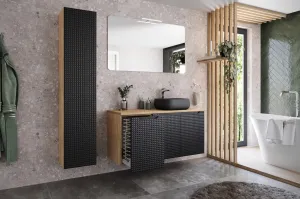 ArtCom Vysoká skrinka do kúpeľne LUXOR Black 80-01-1D