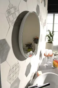 SAPHO - FLOAT LED podsvietené zrkadlo, ø 600, biela 22559