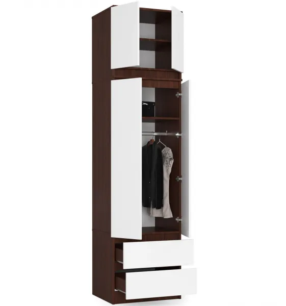 Ak furniture Nadstavec na skriňu Star 60 cm wenge/biela matná