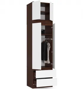Ak furniture Nadstavec na skriňu Star 60 cm wenge/biela matná