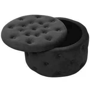 Ak furniture Taburet ILIA samet černý