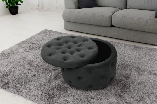 Ak furniture Taburet ILIA samet černý