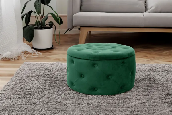 Ak furniture Taburet ILIA zamat zelený