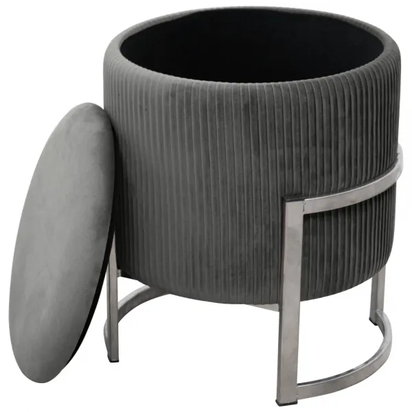 Ak furniture Taburet PURTO šedý
