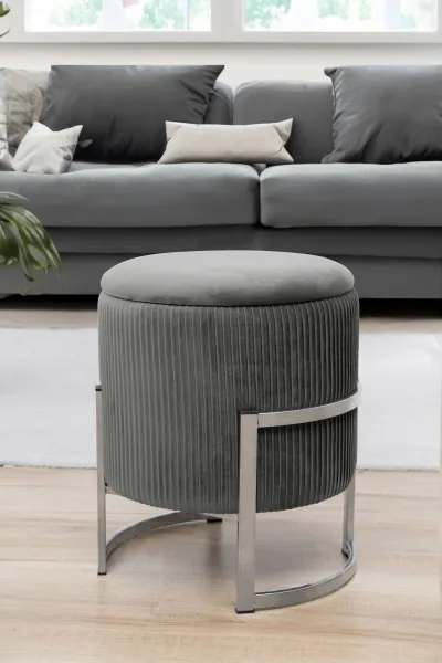 Ak furniture Taburet PURTO šedý
