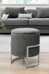 Ak furniture Taburet PURTO šedý