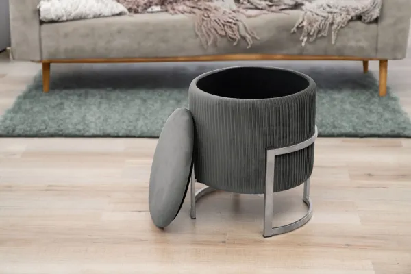 Ak furniture Taburet PURTO šedý