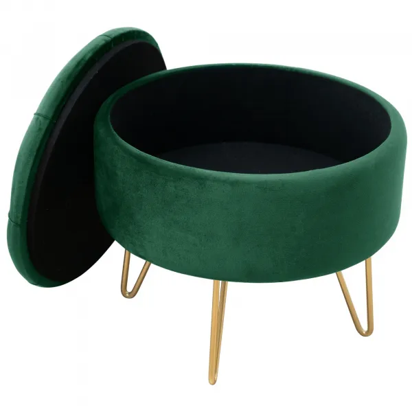 Ak furniture Taburet ROCA samet zelený