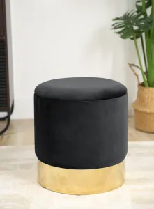 Ak furniture Taburet TANYA samet černý