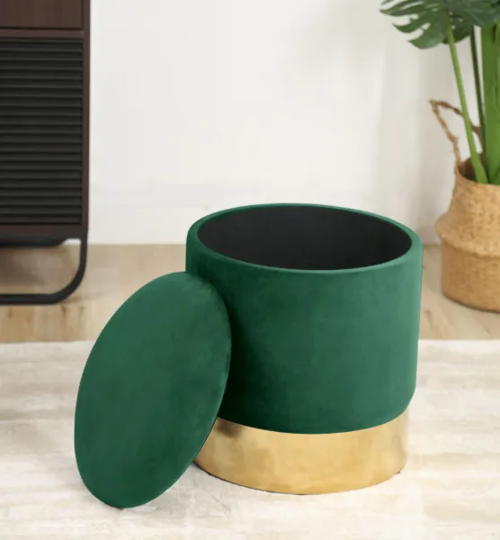 Ak furniture Taburet TANYA samet zelený