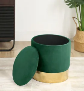 Ak furniture Taburet TANYA samet zelený
