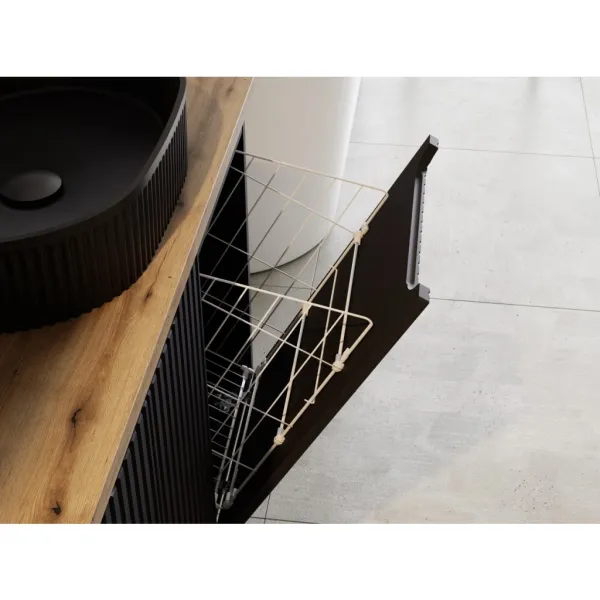 ArtCom Závesná skrinka do kúpeľne s košom NOVA Black 81-40-1D | 40 cm