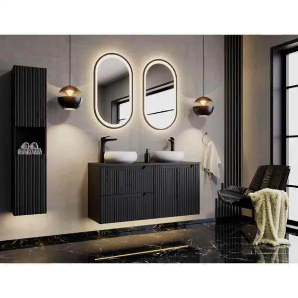 ArtCom Závesná skrinka do kúpeľne NOVA Black 81-20-1D | 20 cm