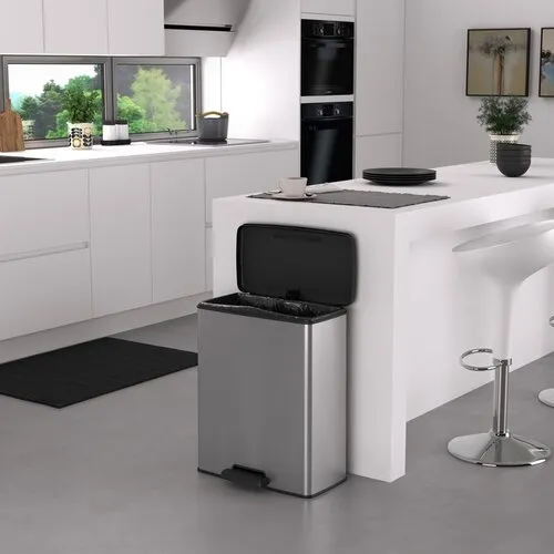Deco Duo odpadkový kôš 26l+26l strieborný 1balenie