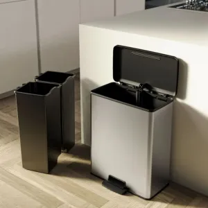 Deco Duo odpadkový kôš 26l+26l strieborný 1balenie
