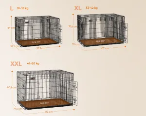 SONGMICS Přepravní klec pro zvířata OUSTRIA 92,5 cm černá