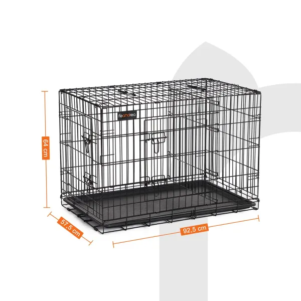 SONGMICS Přepravní klec pro zvířata OUSTRIA 92,5 cm černá