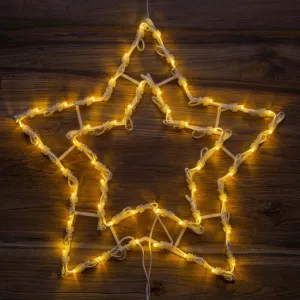 Nexos 47246 Vianočná LED dekorácia do okna - hviezda - 40 cm, teple biela