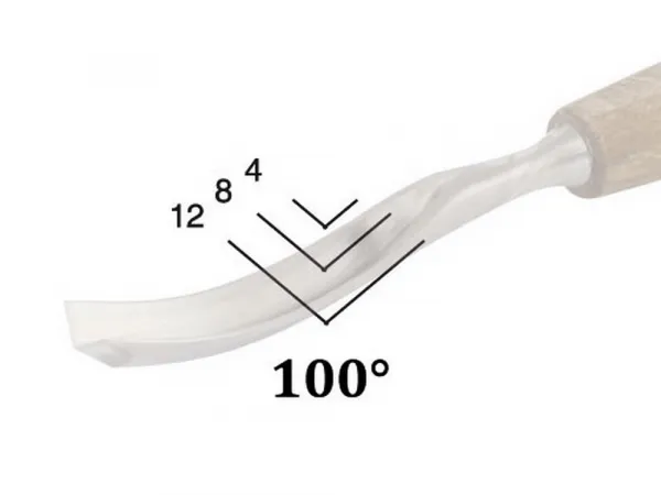 Narex Bystřice Rezbárske dláto Narex PROFI V profil 100° - prehnuté, 12 mm