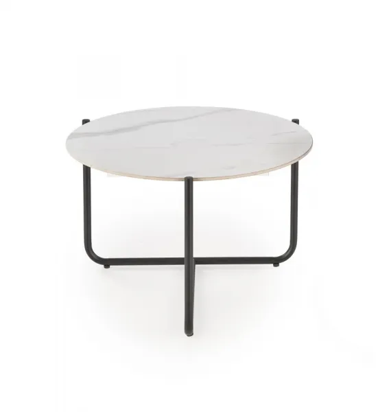 HALMAR Konferenční stolek Acuna 60 cm bílý mramor/černý