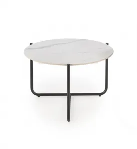 HALMAR Konferenční stolek Acuna 60 cm bílý mramor/černý