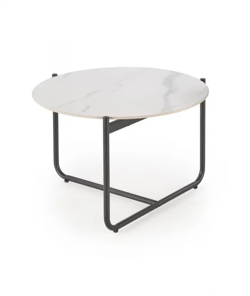 HALMAR Konferenční stolek Acuna 60 cm bílý mramor/černý