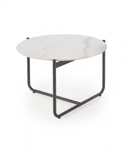 HALMAR Konferenční stolek Acuna 60 cm bílý mramor/černý