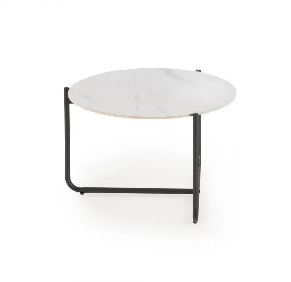 HALMAR Konferenční stolek Acuna 60 cm bílý mramor/černý
