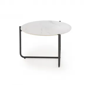 HALMAR Konferenční stolek Acuna 60 cm bílý mramor/černý