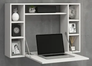 VCM Nástěnný laptop stůl Wandila, bílý