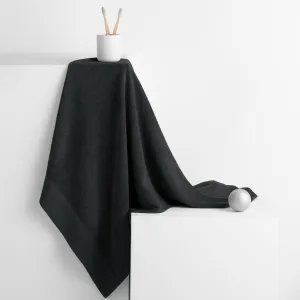 Bavlnený uterák AmeliaHome AMARI čierny, veľkosť 50x100