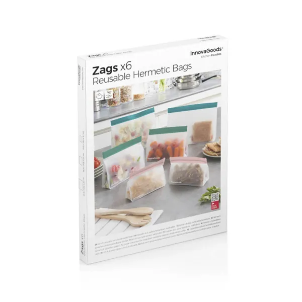 InnovaGoods Sada uzavíratelných sáčků na potraviny Zags, 6 ks