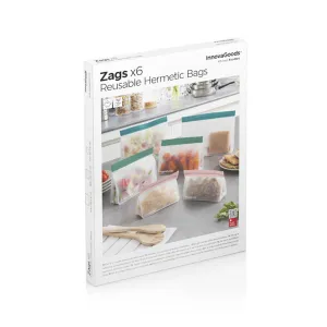 InnovaGoods Sada uzavíratelných sáčků na potraviny Zags, 6 ks