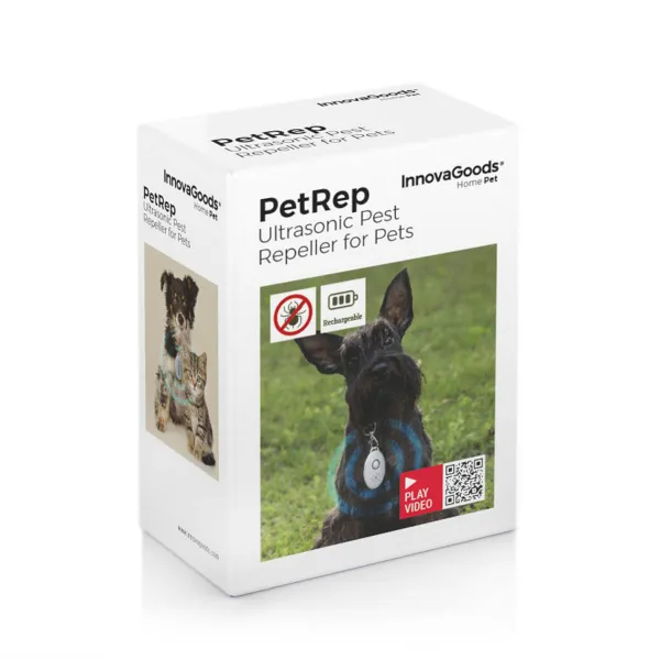 InnovaGoods Ultrazvukový dobíjecí odpuzovač klíšťat pro domácí mazlíčky PetRep