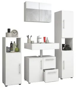 VCM Koupelnový set Flandu se zrcadlovou skříňkou, bílá
